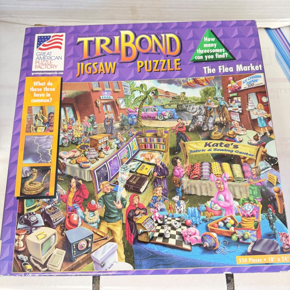 Great American Puzzle Factory TriBond Flea Market Jigsaw Puzzle 550pc 18x24 1999